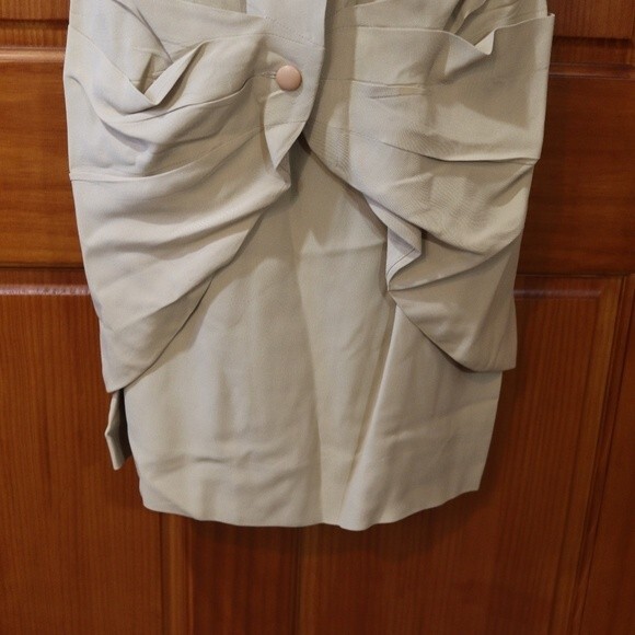 Giorgio Armani Vintage 1980s Cream Ruched Jacket + Mini Skirt Set – Rare Designe - Picture 4 of 16